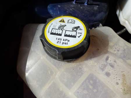 Ford Fiesta EcoBoost engine coolant expansion tank