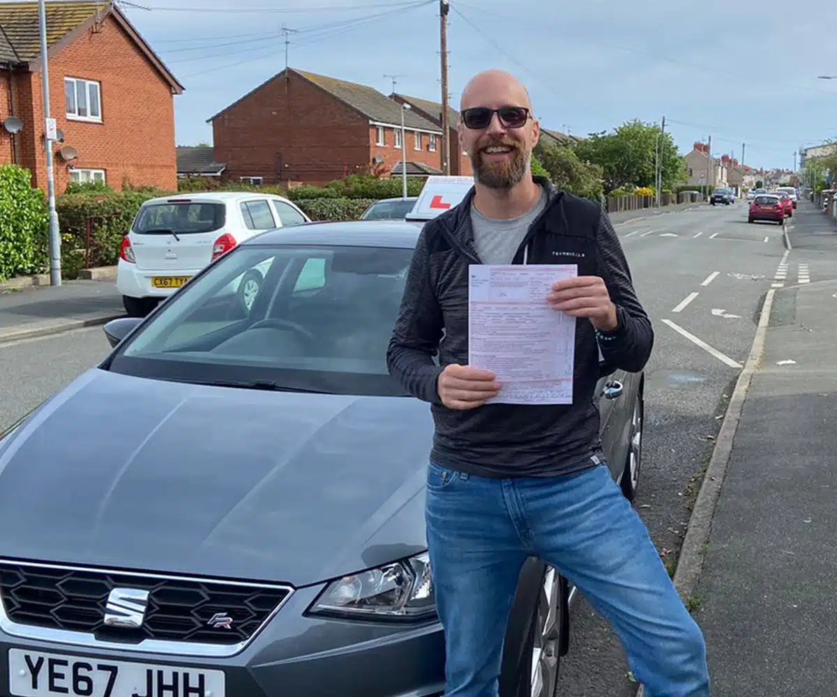 Jamie Abba after passing ADI Part 3 first time