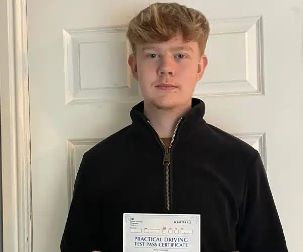 Josh with his driving test pass