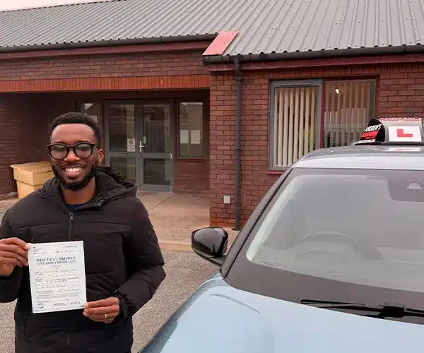 Hidi in The Rhyl Driving Test Centre